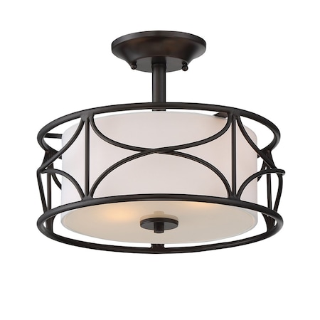 Designers Fountain 13in Avara 2-Light Oil Rubbed Bronze Interior Ceiling Light Semi Flush Mount 88611-ORB